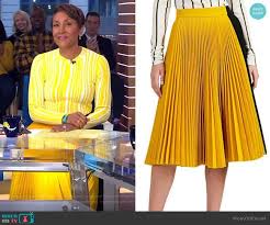 Black And Yellow Pleated Skirt Calvin Klein 205w39nyc Stripe Rib Knit Sweater With Images Pleated Skirt