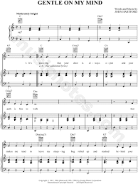 Neurologists have used electroencephalography technology to develop a musical instrument that allows users to create music just by thinking about it. Glen Campbell Gentle On My Mind Sheet Music In C Major Transposable Download Print Sku Mn0050650