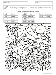 Coloriage Magique Tortue Table Multiplication x5 PDF | PDF