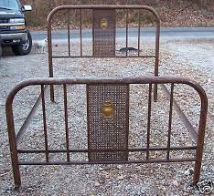 Most of the beds made in the 1800s were double size. Antique Metal Designed Bedframe On Wheels Metal Beds Full Metal Bed Frame Antique Bed Frame