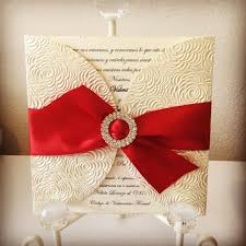 Ivory Red And Gold Wedding Invitation Rhinestone Buckle And Embossed Paper Wedding Invitation Red Gold Red Gold Wedding Wedding Colors Red