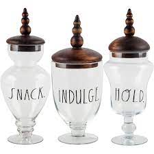 See it with your logo. Rae Dunn Clear Glass Apothecary Jars Wedding Candy Buffet Containers Set Of 3 Large On Sale Overstock 29095291