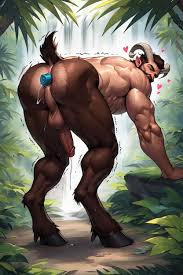 Satyr Fucking A Man, Satyr Looking At Viewer, A Satyr Male ИИ гей порно