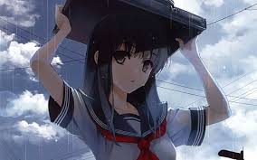 With tenor, maker of gif keyboard, add popular bus stop animated gifs to your conversations. Hd Wallpaper Anime Girl Bus Stop Raining School Uniform Trees Scenic Wallpaper Flare
