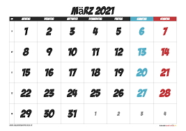 Eine variantenreiche bauernregel schließt vom wetter im märz auf die qualität der späteren ernte: Kalender Marz 2021 Zum Ausdrucken Kostenlos Kalender 2021 Zum Ausdrucken