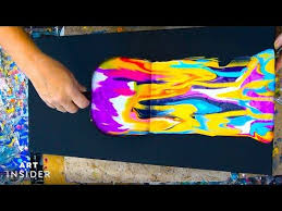 Artist Creates Fluid Art With A Dustpan Youtube Fluid Art Jobs In Art Artist