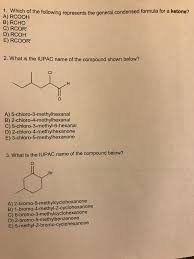 Solved 1 Which Of The Following Represents The General C Chegg Com