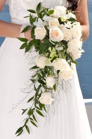Santorini Weddings Wedding Flower Ideas Cascading Wedding Bouquets White Rose Wedding Bouquet Cascading Bridal Bouquets