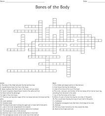 Bone comprises the structure of the skeletal system and provides lever arms for locomotion. Bones Of The Body Crossword Wordmint