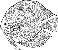 Fototapete Gekritzel Zentangle Fisch Malvorlage Mit Tier Für Erwachsene