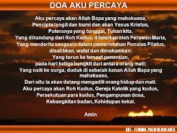And in jesus christ, his only begotten son our lord, Doa Aku Percaya Dalam Bahasa Inggris Dan Indonesia Musafir Notes