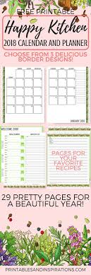Happy Kitchen 2018 Calendar Planner Printables Free Printable Calendar Monthly Pl Planner Calendar Printables Planner Calendar Free Printable Monthly Planner