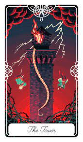 Poster Size 12 X 16 The Tower For The Fairytale Tarot Deck This Is The Story Of Rapunzel Here Exp The Tower Tarot Card Tarot Cards Art The Tower Tarot