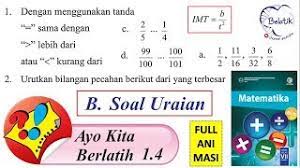Kunci jawaban matematika kelas 5 sd mi halaman 9, 10, 11 tentang penjumlahan dan pengurangan pecahan campuran, menjumlahkan dan mengurangkan dua pecahan campuran, dan memisahkan bilangan bulat dan pecahan dalam menjumlahkan dan mengurangkan dua pecahan campuran. Ayo Kita Berlatih 1 4 B Soal Uraian Kelas 7 Smp Mts Pecahan Buku Paket Bse Matematika Halaman 45 Youtube