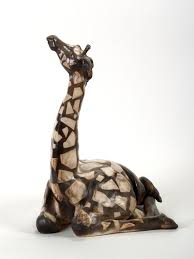 Animal Sculpture Ceramic Giraffe By Ingrid Debard Animal Sculptures Giraffe Art Animals Artwork