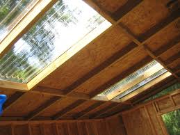I Made The Skylights With Plastic Corrugated Roofing Panels Lots Of Natural Light Modern Shed Building A Shed Corrugated Roofing