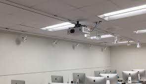 Here S A Hitachi Projector Mounted In A Computer Lab Classroom Projector Setup Projector Mount Computer Lab Classroom