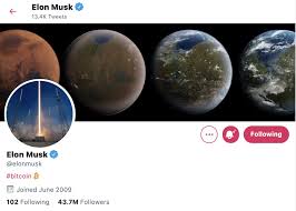 Elon musk's announcement wednesday that tesla would no longer accept bitcoin as a payment for purchase of its vehicles caused investors to hit the breaks on the booming cryptocurrency market. Elon Musk Changes His Twitter Bio To Bitcoin