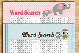 Greet guests with a beautiful balloon arch entrance of altering colors of pink and gray. Free Printable Baby Shower Word Search Game