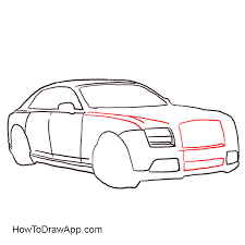 Draw two almost parallel lines to separate the hood of the car. How To Draw A Rolls Royce Step By Step A Photo Lesson For Everybody
