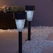 Eaton Silver Mosaic Solar Stake Light 5052931298297 Solar Powered Led Lights Led Light Stick Garden Exterior Lighting