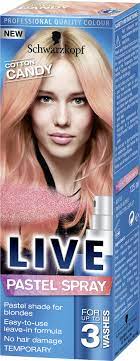 Live Pastel Spray Cotton Candy Pink Wash Out Hair Dye Wash Out Hair Dye Washable Hair Color Temporary Hair Dye