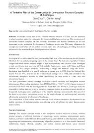 A healthy lifestyle involves a lot of things under it, including a nutritional diet, daily exercise, adequate sleep . A Tentative Plan Of The Construction Of Low Carbon Tourism Complex Of Jiuzhaigou Scientific Net