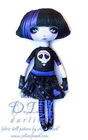 Melody Dark Goth Girl Printed Fabric Cloth Doll By Selinafenech Art Dolls Cloth Doll Softie Fairy Dolls