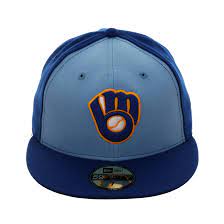 Exclusive New Era 59fifty Milwaukee Brewers Rail Alternate Hat Light Blue Royal 39 99 New Era 59fifty New Era Light Blue