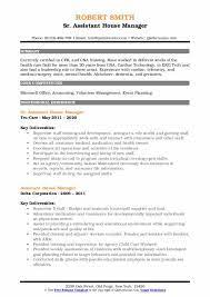 A house manager oversees the organisation and running of their employer's household. Assistant House Manager Resume Samples Qwikresume
