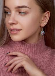 Iris Bloom Enamel Finift Earrings