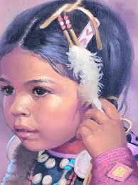 An Exquisite Original Oil Painting of an Indian Girl