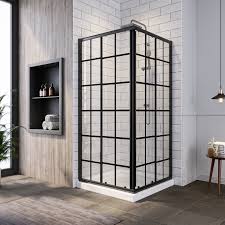 They're not just for decoration though. Sunny Shower Double Sliding Shower Door With 1 4 Inch Clear Glass Corner Shower Enclosure 2 Fixed Panels 2 Sliding Shower Glass Panels 36 X 36 X 72 Inch Black Color Shower