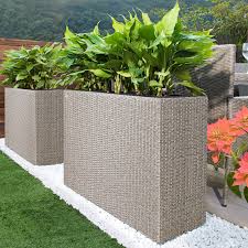 This plant grows in artificial and natural light. Plant Pot Poly Rattan 95x27x60cm Flower Planter Garden Outdoor Indoor Patio Tall Deubaxxl
