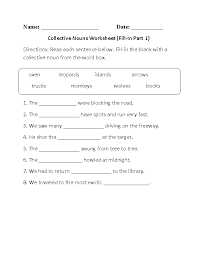 nouns worksheets collective nouns worksheets