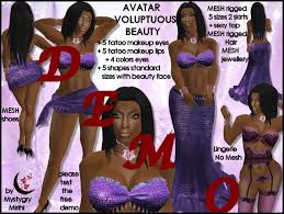 Voluptuous — late 14c., of desires or appetites , from o. Second Life Marketplace Demo Free Avatar Voluptuous Beauty Ebony Skin Mesh Rigged Hair Mesh Rigged Outfit Sexy Lingerie Big Beauty