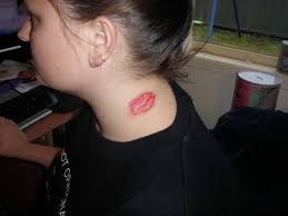 Flowers your name and lipstick kiss mark tattoos. Neck Kissing Quotes Quotesgram