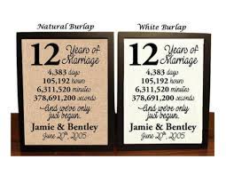 Looking for twelfth anniversary gift ideas? Amazon Com 12 Year Anniversary 12th Anniversary 12th Anniversary Gift 12 Years Together 12th Wedding Anniversary 12th Anniversary Gift For Her 12 Years Of Marriage Burlap Print Handmade
