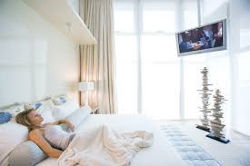 Maybe buy a new bed that rises and falls with the touch of a remote. Interior Design 6 Different Ways To Place The Tv In Your Bedroom Architectural Digest India