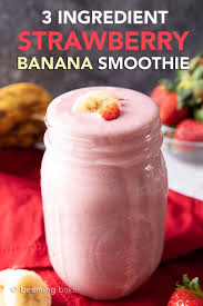 3 Ingredient Strawberry Banana Smoothie Recipe Strawberry Banana Smoothie Recipes Banana Smoothie Recipe Smoothie Recipes Strawberry