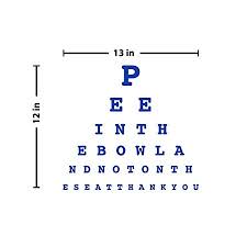 Vision Eye Test Chart Bathroom Vinyl Wall Decal Sticker For