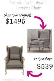 Look Alike Restoration Hardware Lorraine Arm Chair In Grey Save Thousands Off The Shabby Chic Table And Chairs Upholstery Fabric For Chairs Pink Office Chair