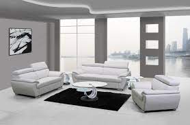 Browse value city's leather couches here. 4571 Modern Living Room Set In White Leather By United