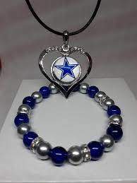 Dallas Cowboys Necklace Bead Bracelet Set Dallas Cowboys Necklace Beaded Bracelets Bracelet Set