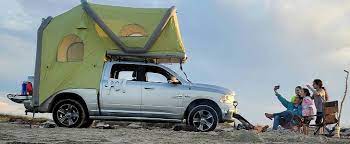 Pickup truck with tent on top. The Gentletent Gt Pickup Is A Sturdy Fully Inflatable Rooftop Tent For 3 Adults Autoevolution