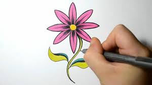 400x520 pictures rose flower drawings for kids How To Draw A Simple Flower Hot Pink Daisy Youtube