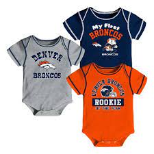 Nfl Denver Broncos Boys Newest Fan 3pk Bodysuit Set 18 M Target
