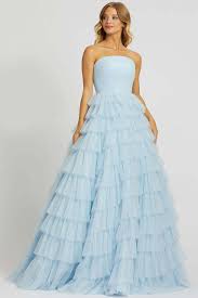 Our collection deliver high fashion styling, couture cutting, details and exquisite embellishments in sizes for every woman. Strapless Tiered Mac Duggal Ball Gowns 67396h Prom Dress Promheadquarters Com