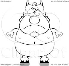 Maybe you would like to learn more about one of these? Cartoon Clipart Of An Outlined Depressed Sad Pan Faun Black And White Vector Coloring Page By Cory Thoman 1128800