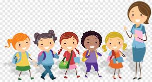 Woman And Five Children Illustration Teacher Physical Education School Classroom Kids Cartoon Free Png Children Illustration Cartoon Kids Education Poster